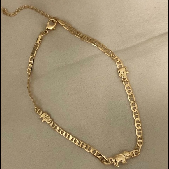 18k Gold Filled Anklet Elephant Mariner Link 10" long with 2" extension ✨🐘 - Picture 4 of 5